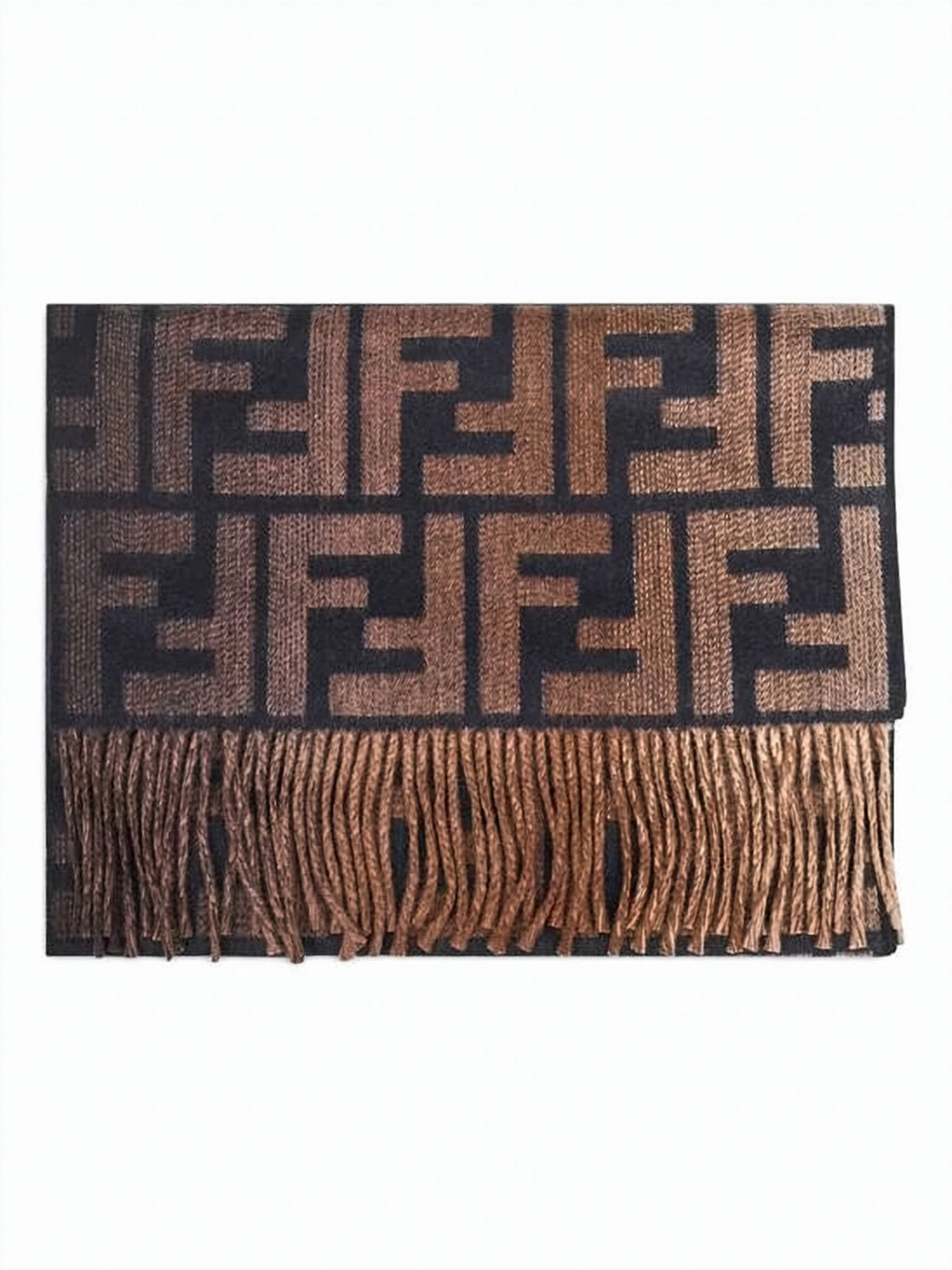 Geometric Patterned Wool And Cashmere Scarf