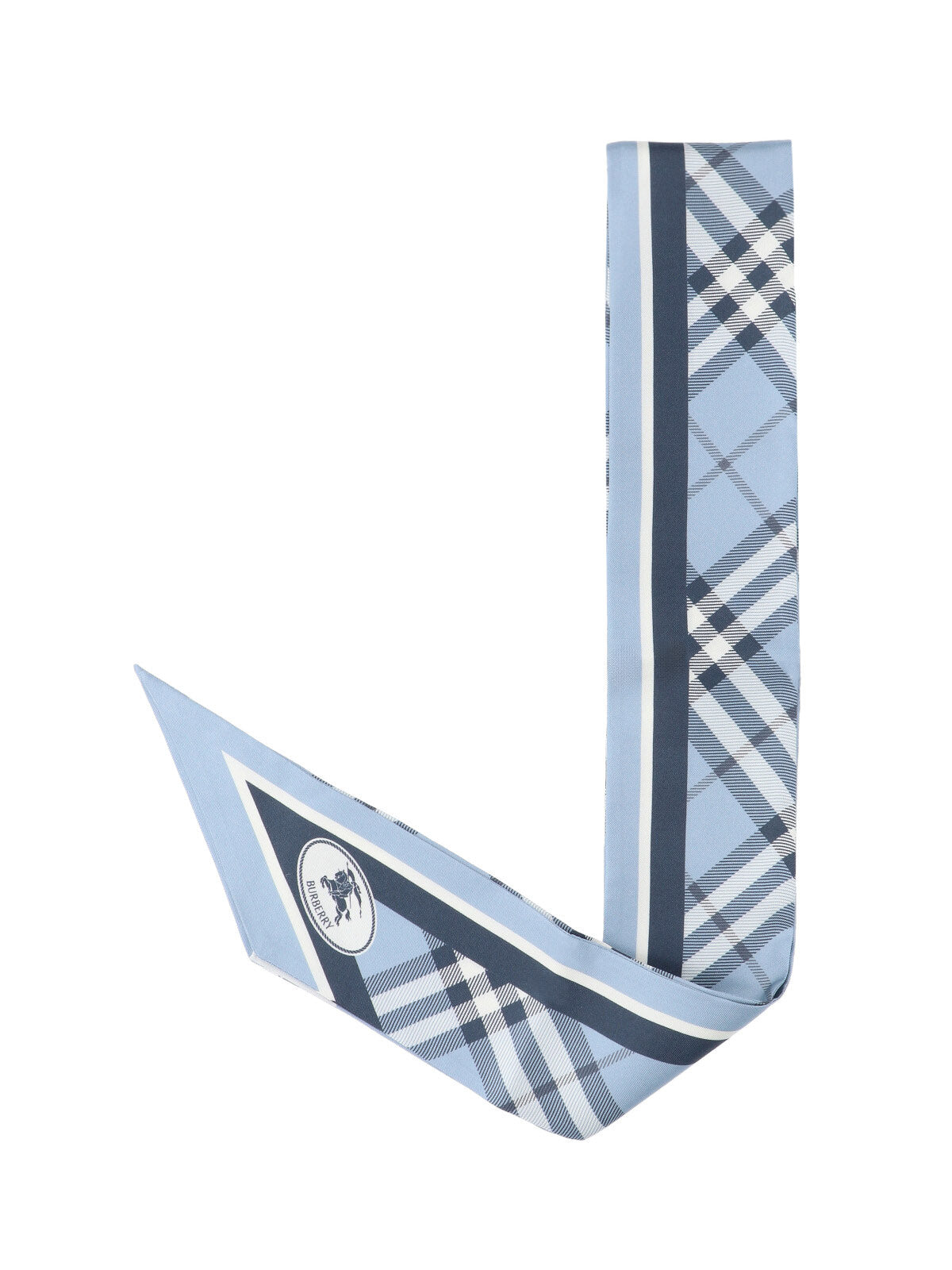 Blue EKD Check Mulberry Silk Scarf