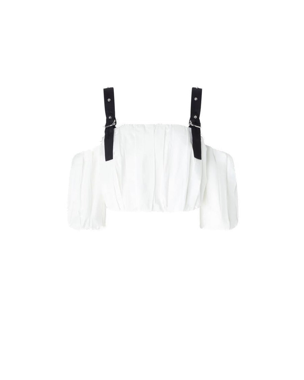 Multicolor Off-Shoulder Top With Sleeves