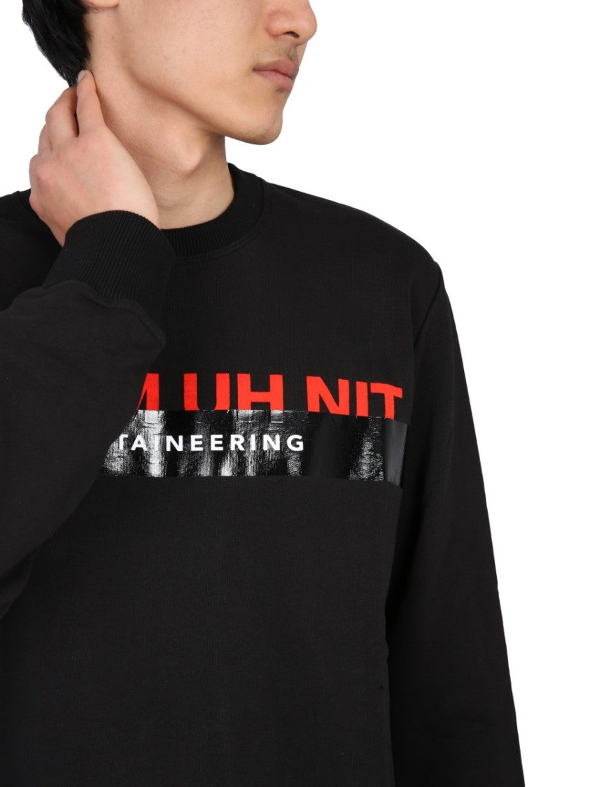 Crew Neck Sweatshirt With Ribbed Finish
