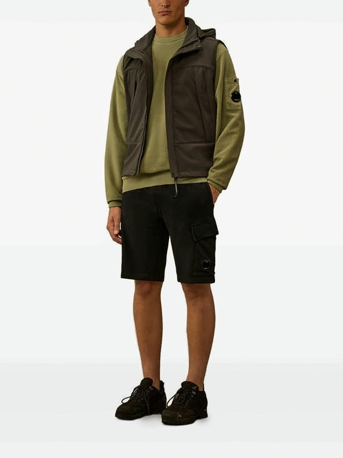 Relaxed Fit Cargo Lens Sweat Shorts