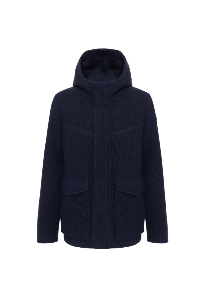 Honeycomb Textured Wool Blend Colmar Coat