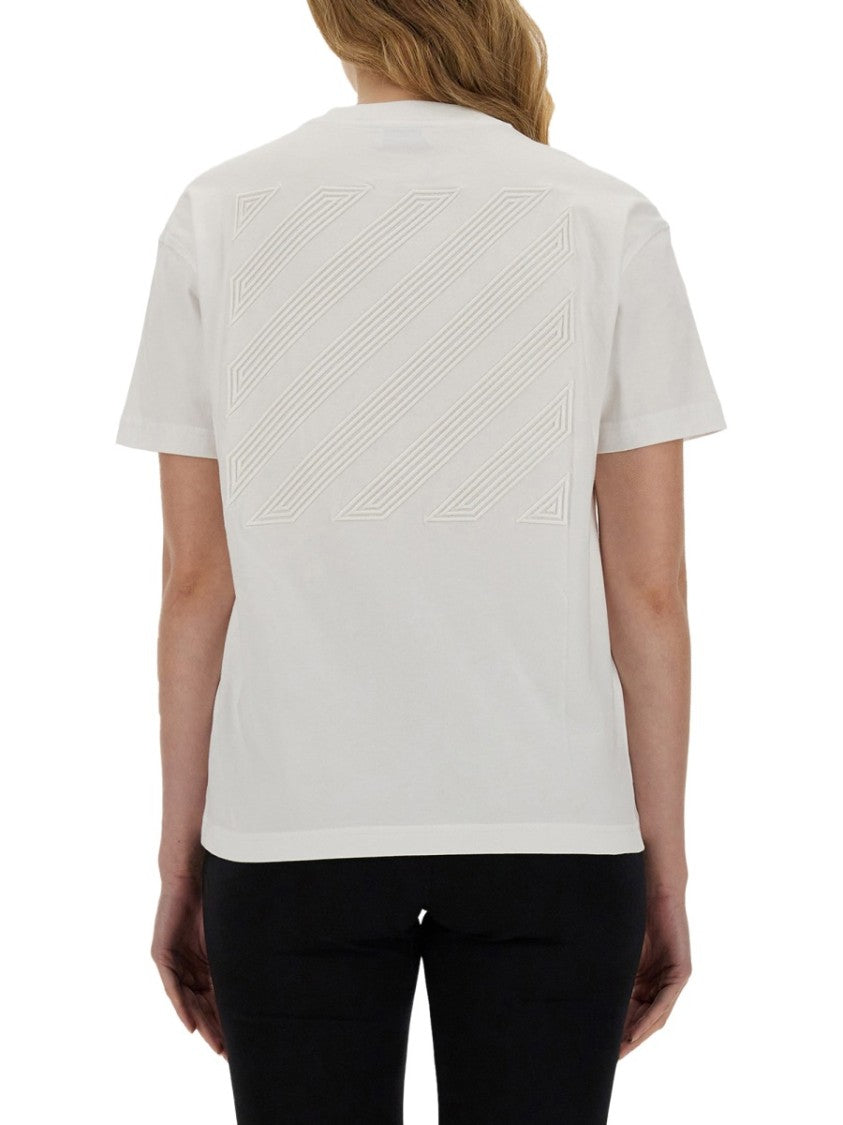 White T-Shirt With Geometric Logo Design