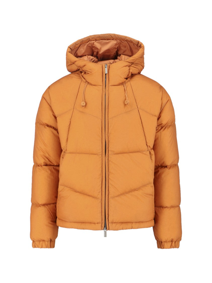 Classic Orange Casual Jacket With High Collar