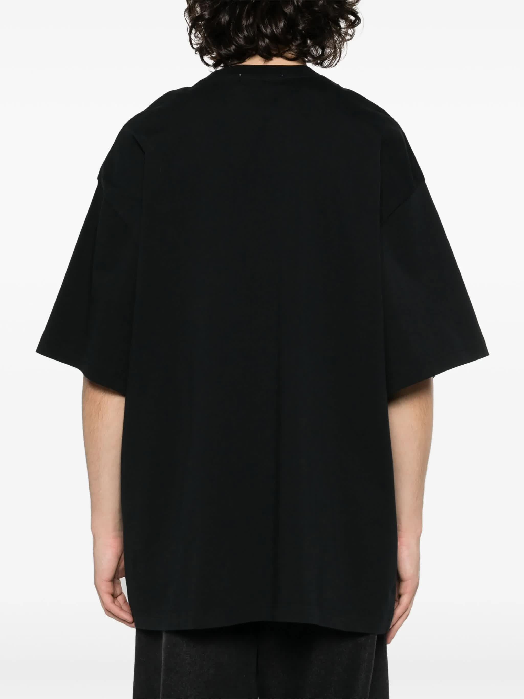 Black Ballchain Detail Organic Cotton T-Shirt