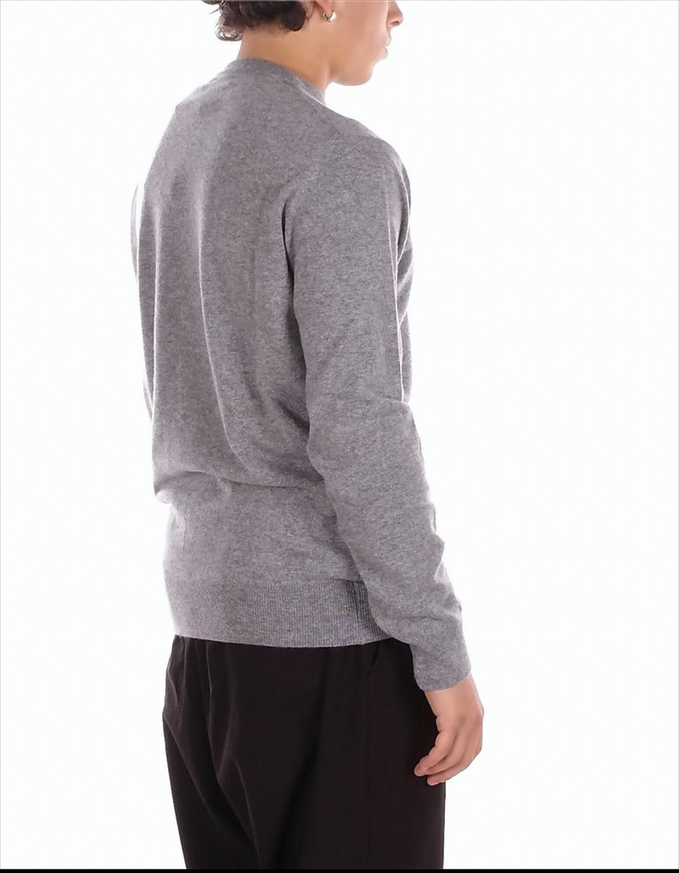 Grey Sweatshirt With Bold Graphic Accents