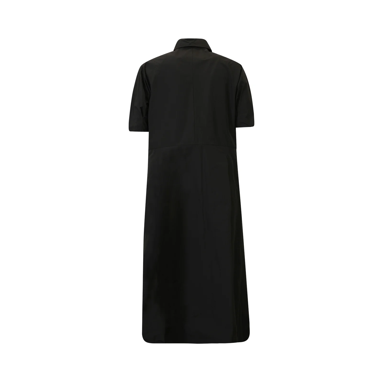 Cadmio Black Midi Dress With Classic Collar