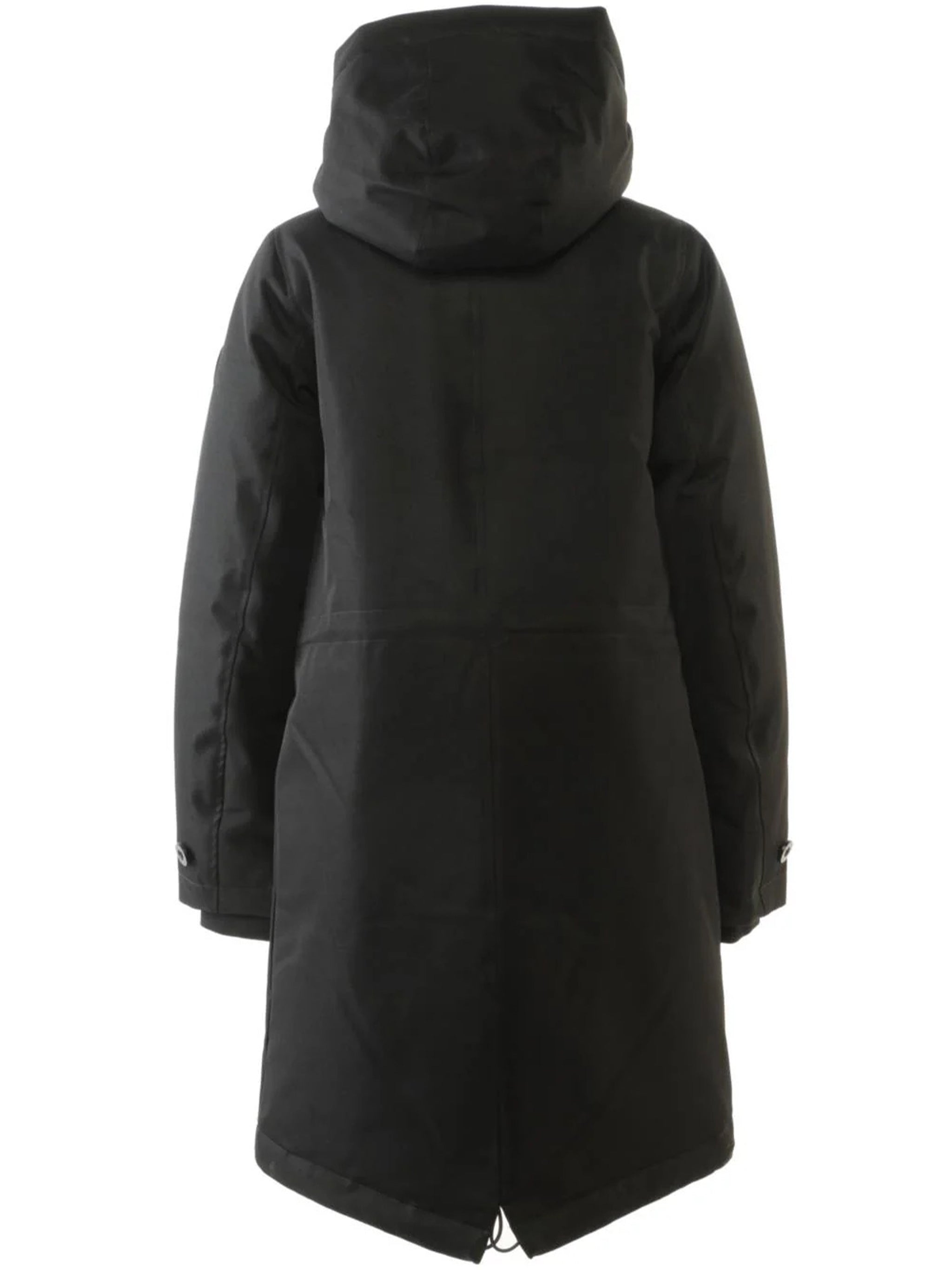 Black Hanna Long Insulated Polyester Coat