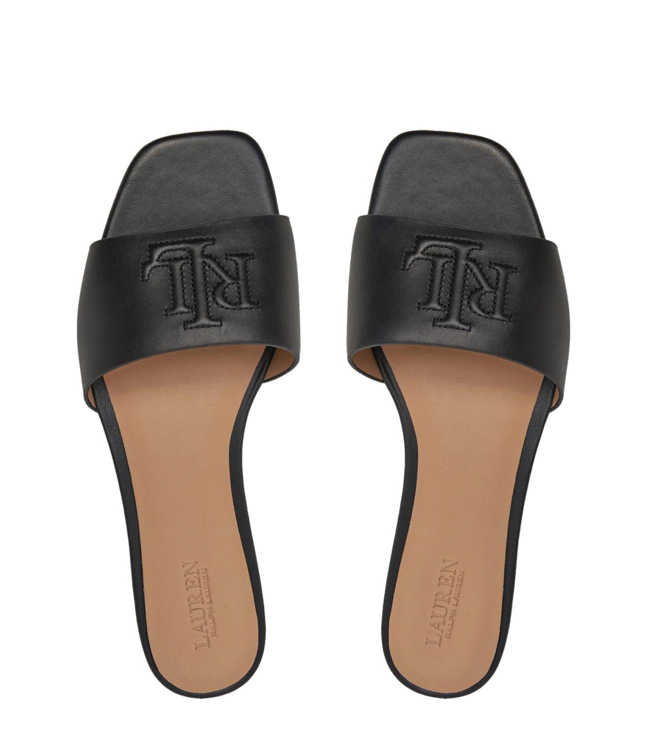 Everley Slide Sandals – Black Leather