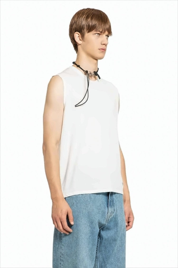 Relaxed Fit Sleeveless Cotton Top