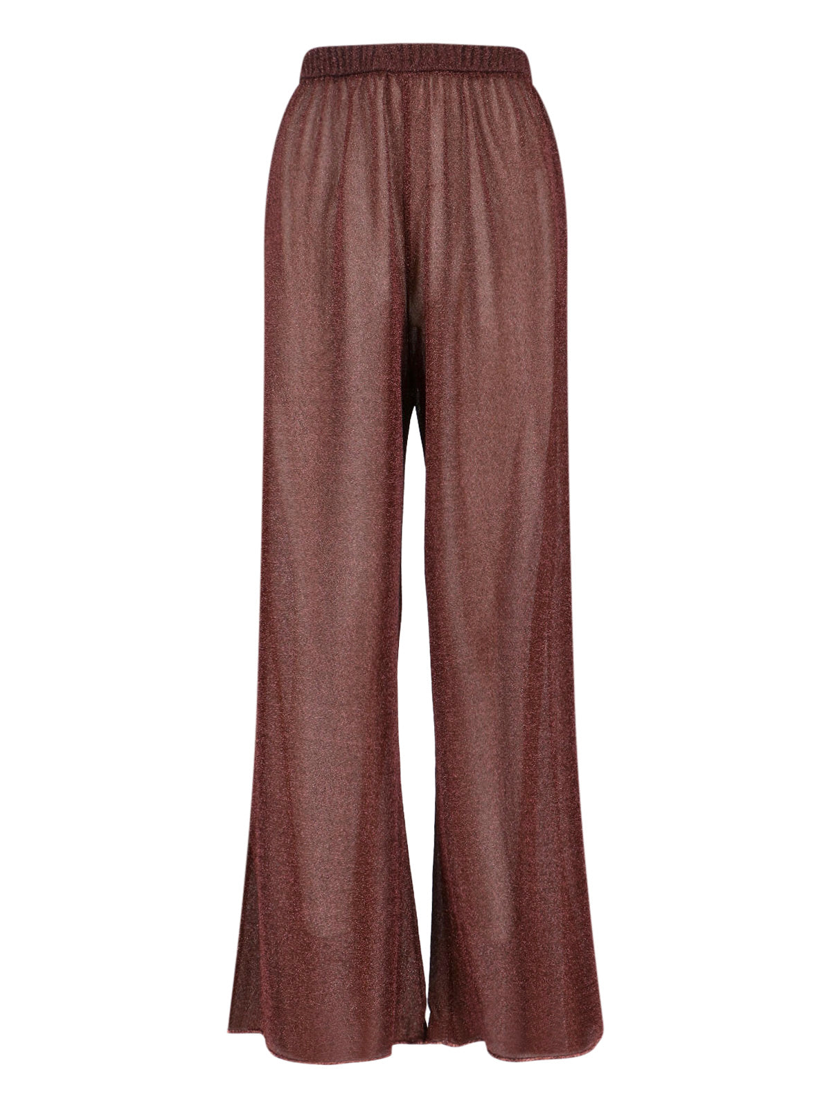 "Lumière" Trousers In Semi-Transparent Brown Metallic Fabric