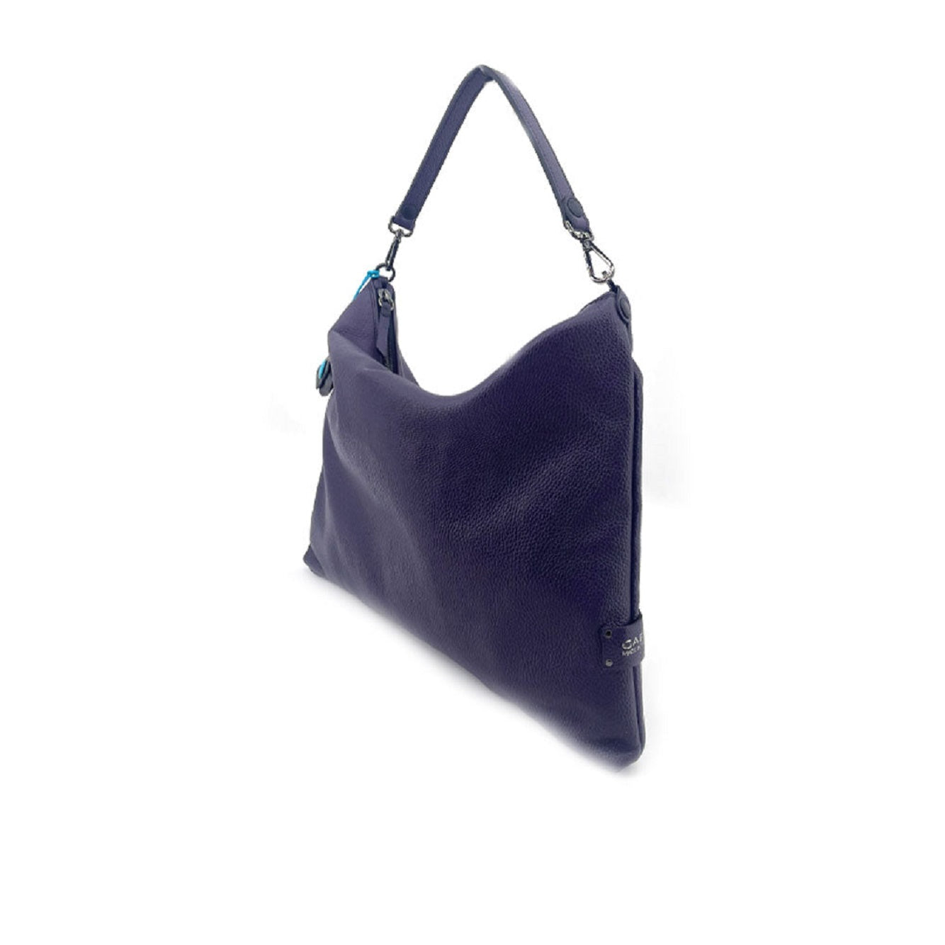 Hammered Calfskin Shoulder Bag With Ribbon Strap