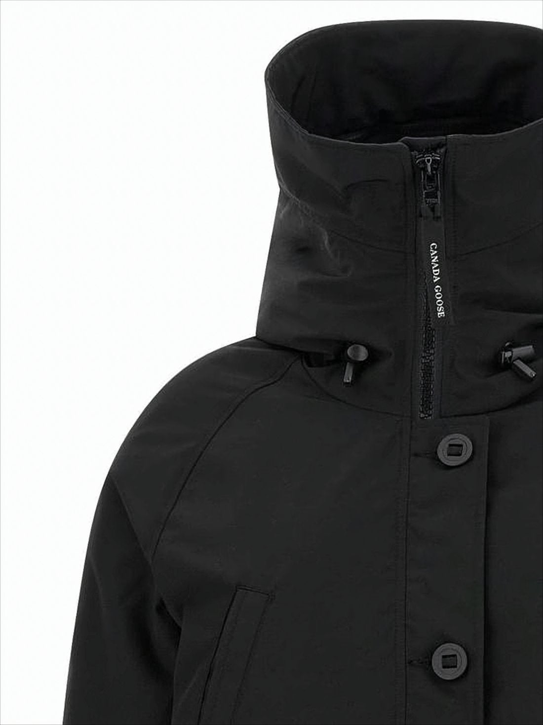 Padded Black Bomber Jacket with Adjustable Collar