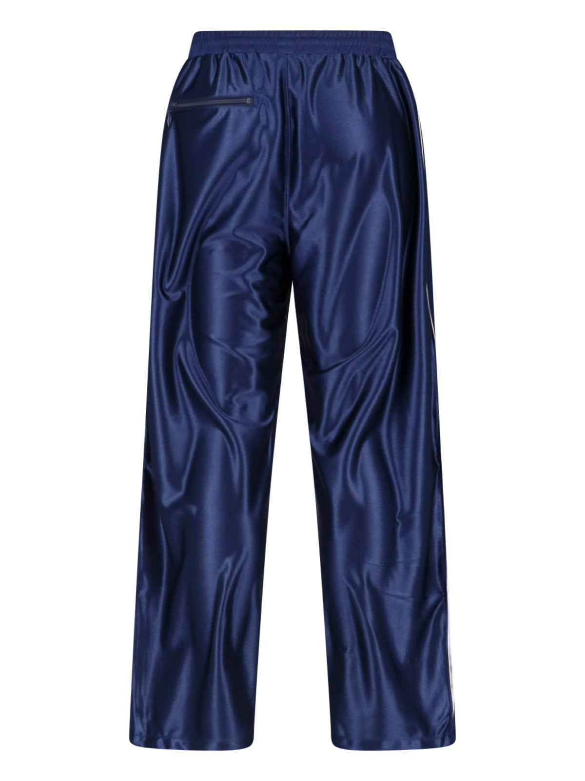 Blue Cropped Relaxed Butterfly Embroidered Trousers