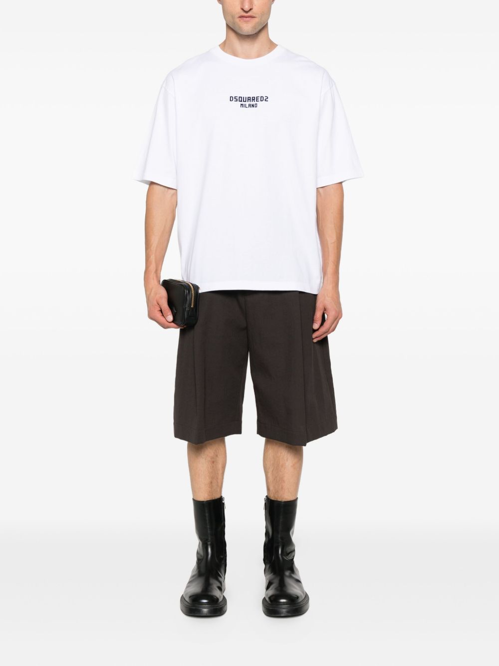 Embroidered Logo Short-Sleeved T-Shirt in Pristine White