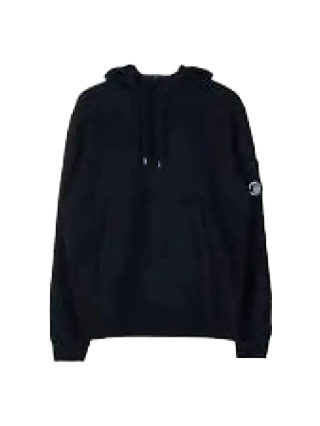 Black Hooded Sweatshirt with Drawstring