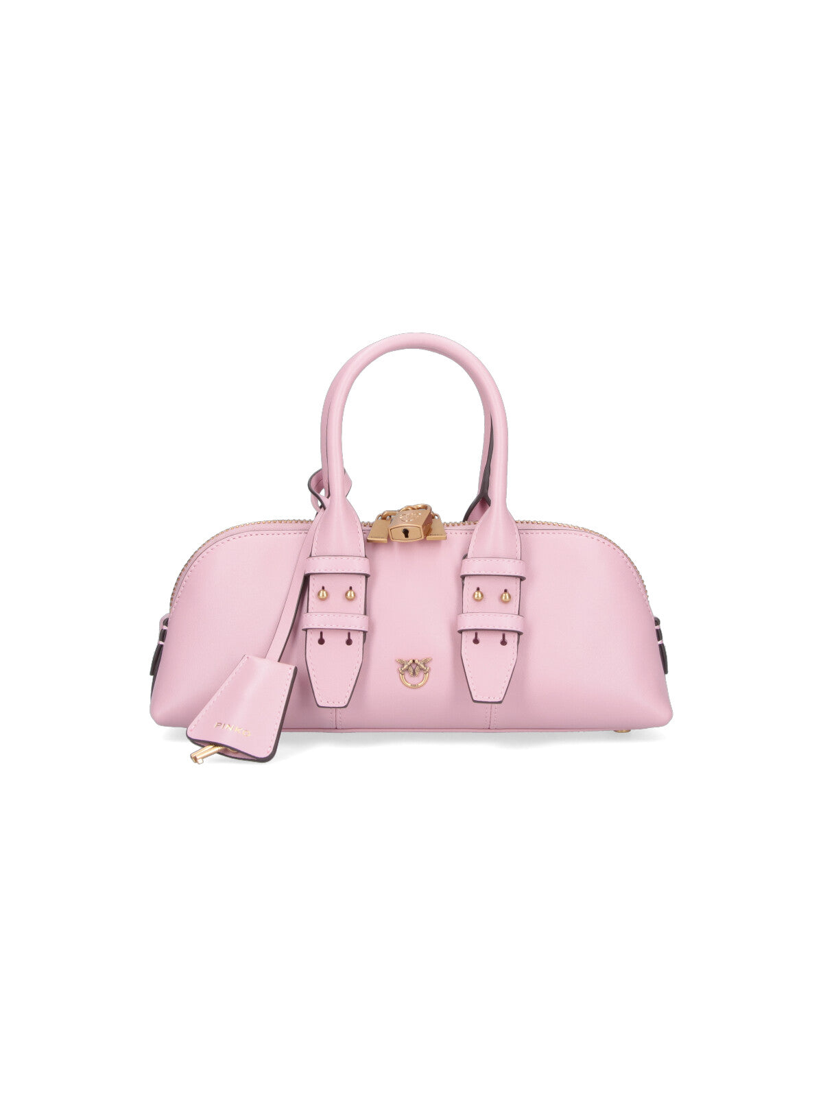Structured Pink Handbag With Detachable Shoulder Strap