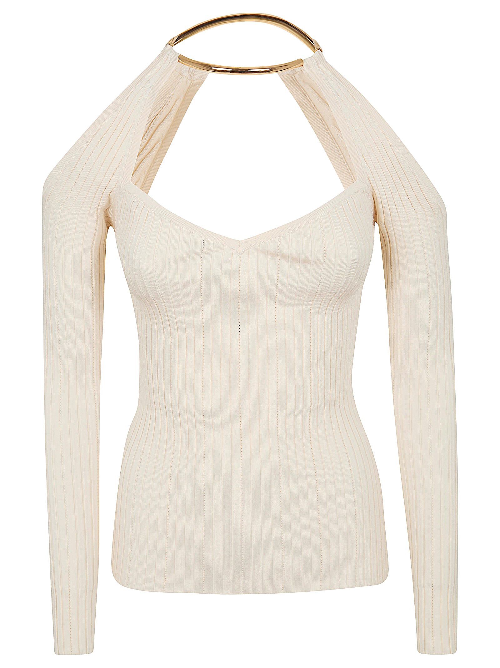 Openwork Ribbed Knit Top