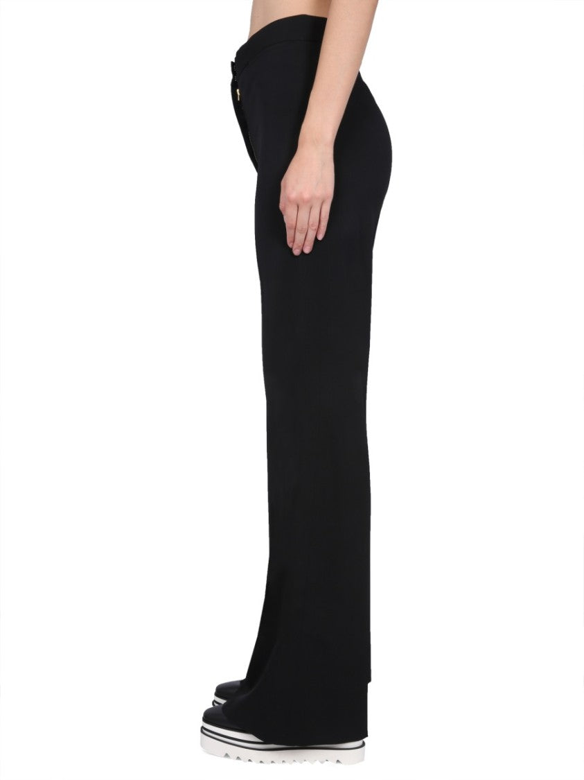 Wide-Legged Tailored Pants With Zipper And Hook Closure