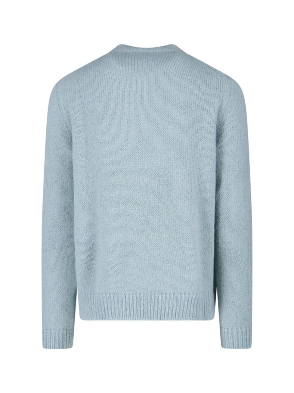 Knitted Crewneck Sweater In Light Blue Alpaca-Wool Blend
