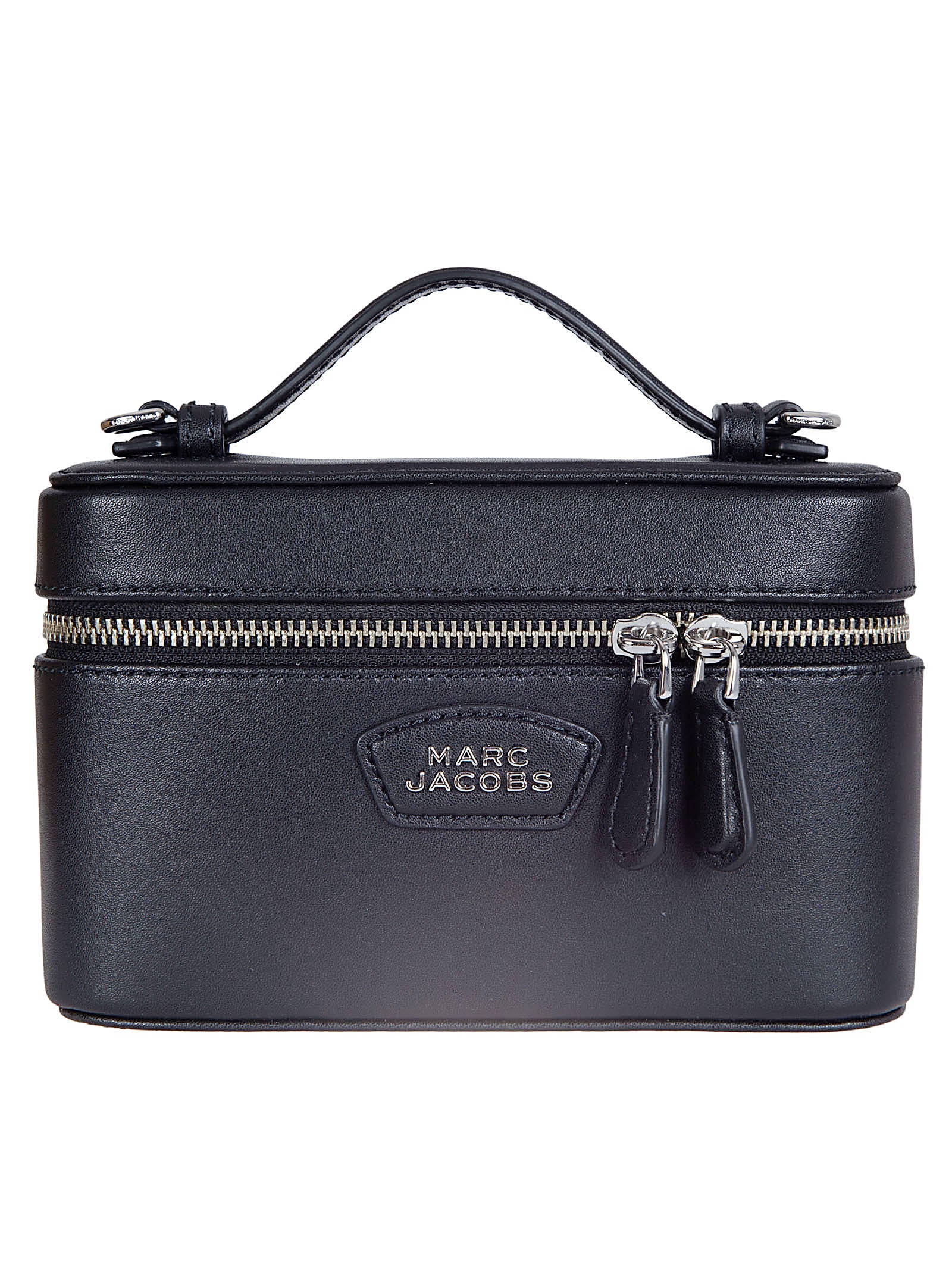 Structured Rectangular Black Leather Crossbody Bag