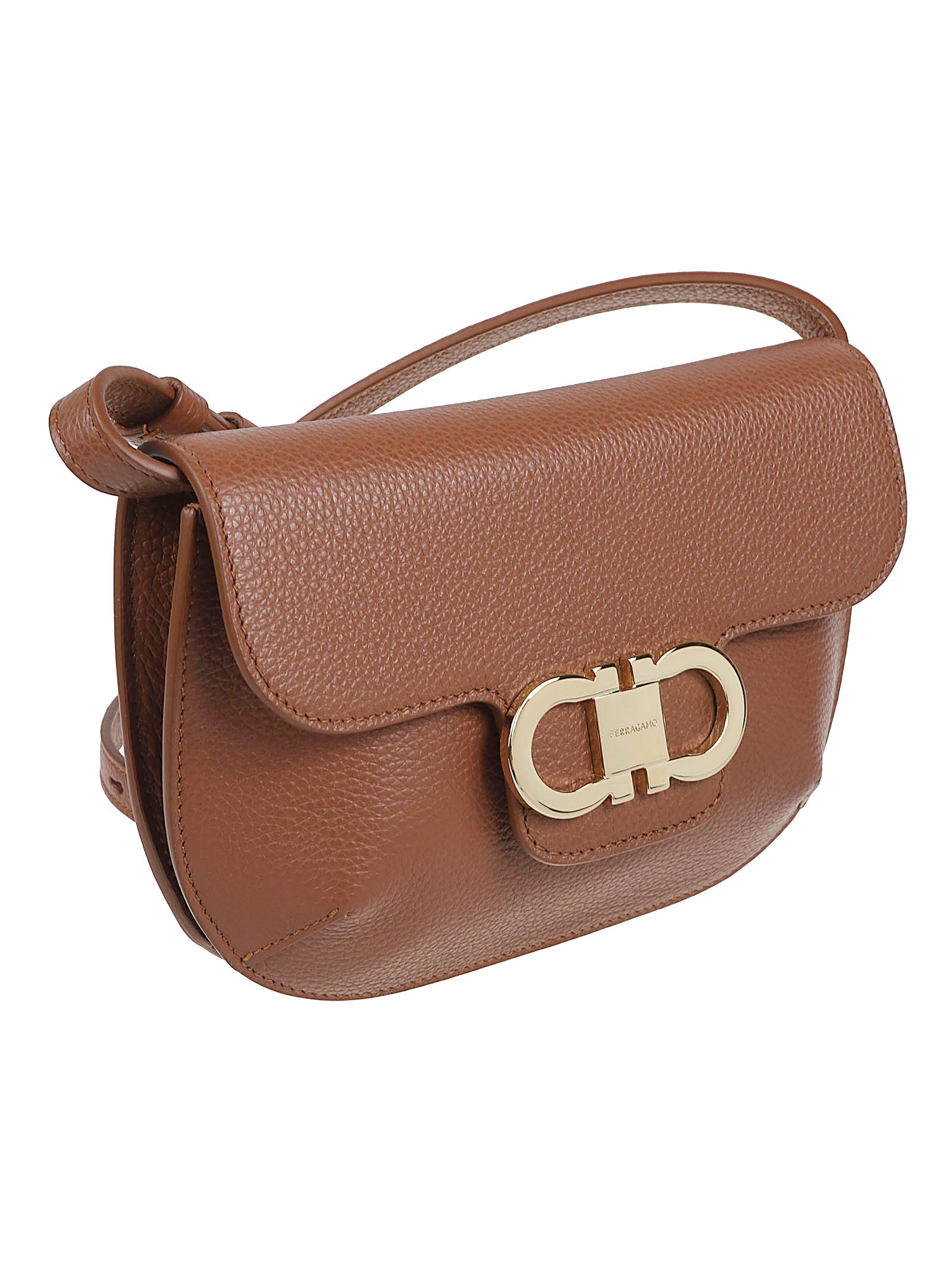 Mini Flap Bag with Double Gancini Gold-tone Ornament