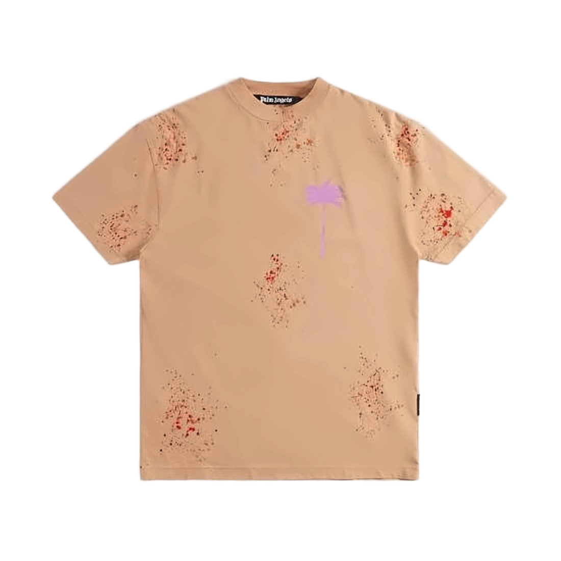 Short-Sleeve Cotton T-Shirt With Paint Splatter Design