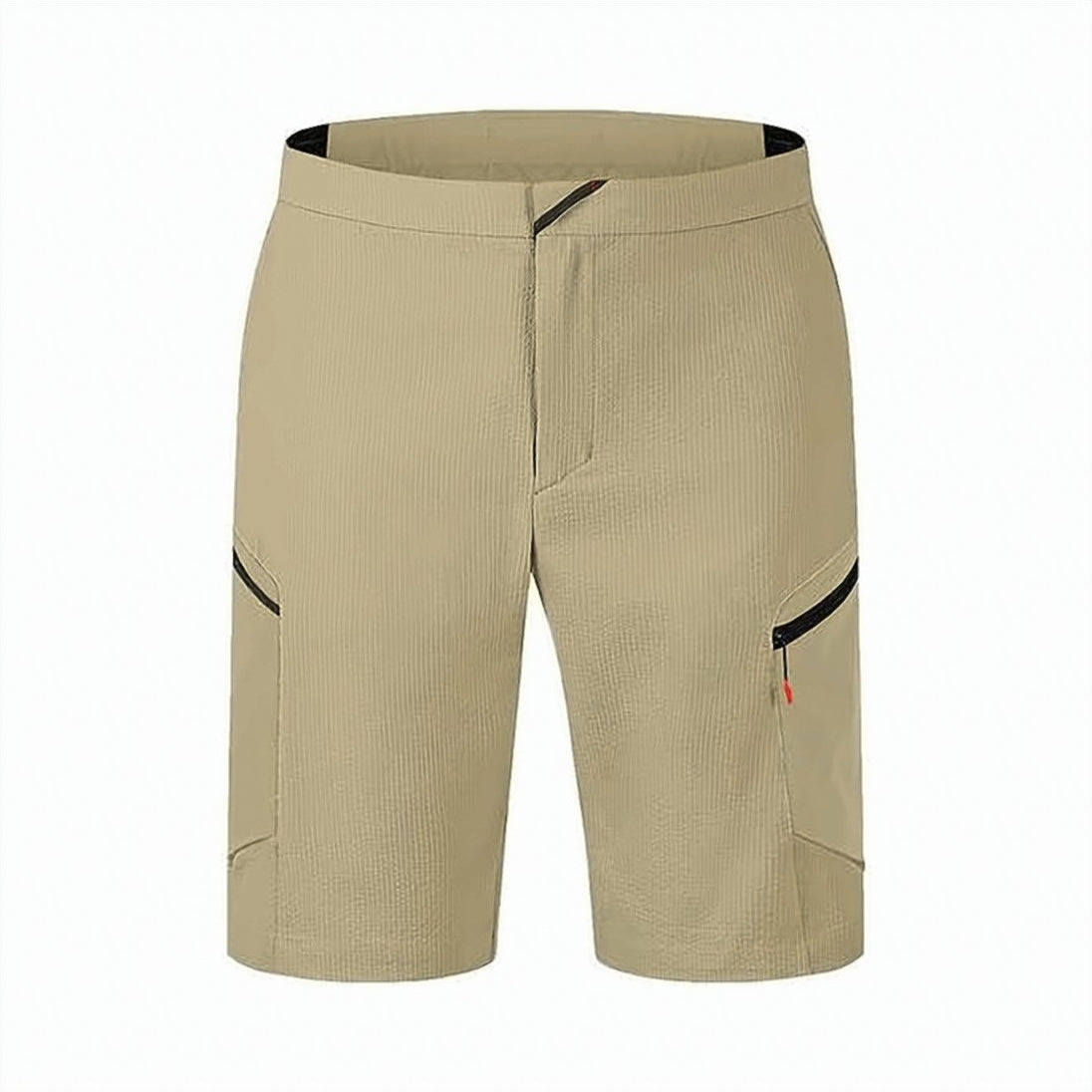 Streamlined Mid-Length Shorts with Textured Fabric Surface