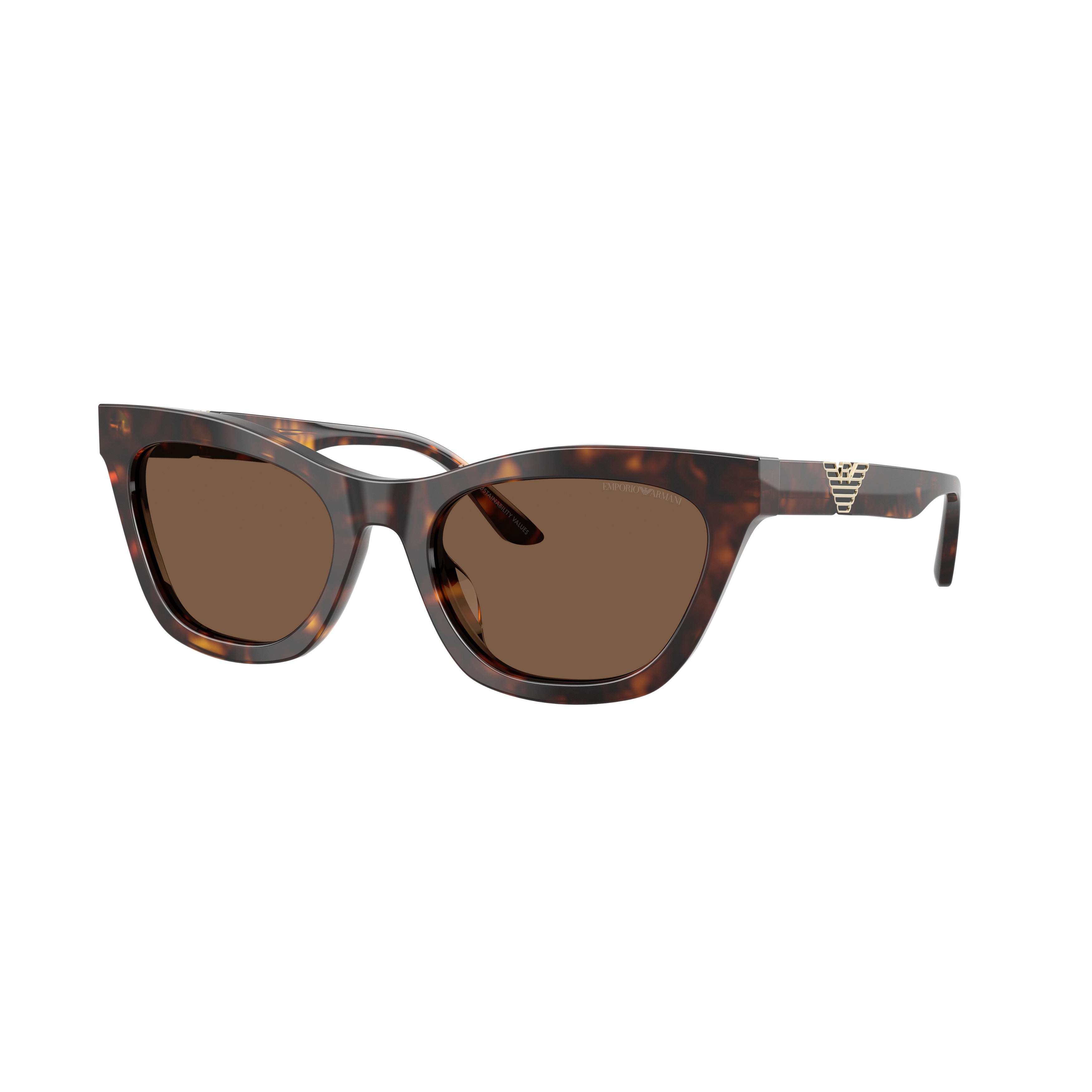 0ea4259u Angular Tortoiseshell Cat-Eye Sunglasses with Metallic Detail