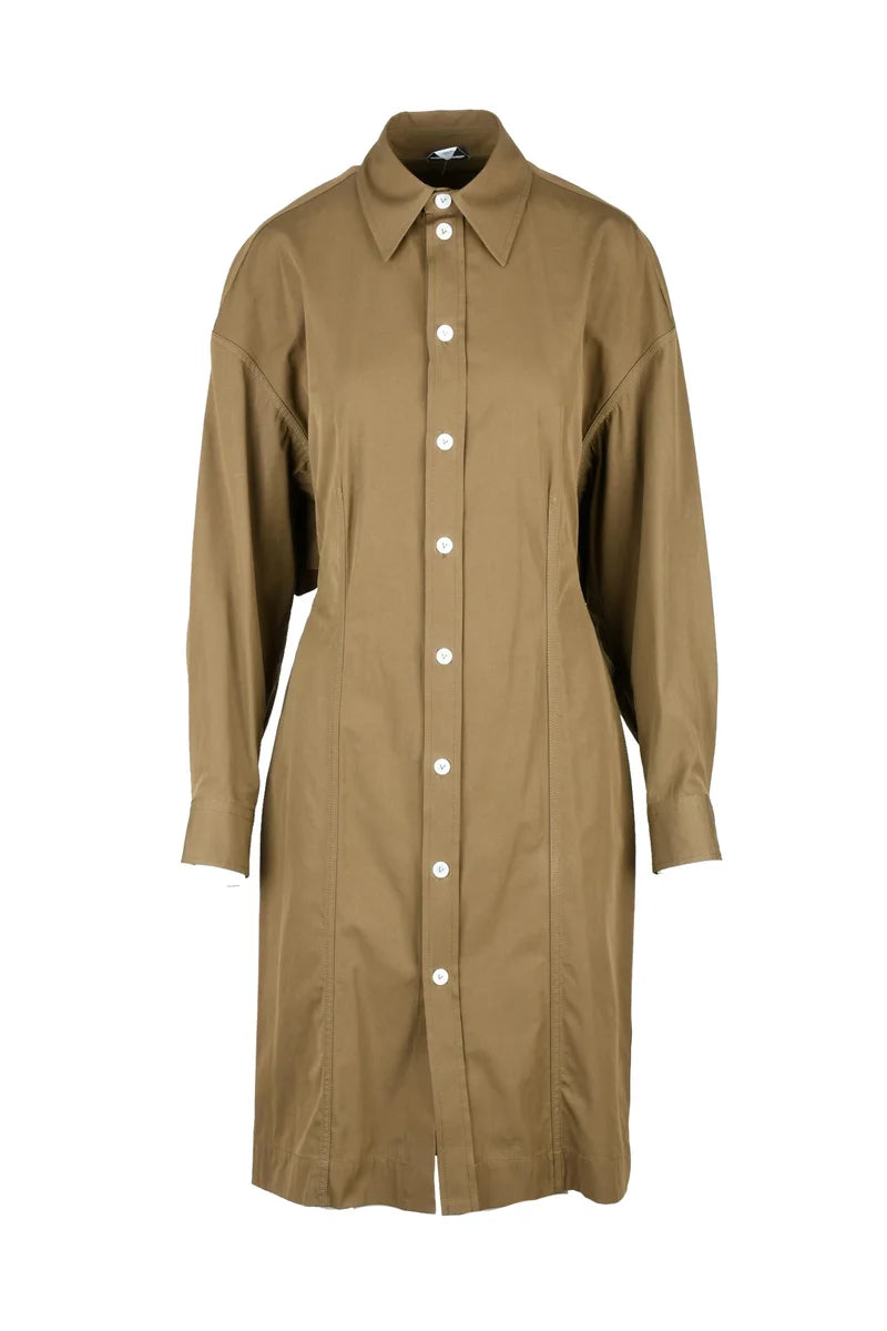 Chemise Dress Cotton/Viscose - Brown