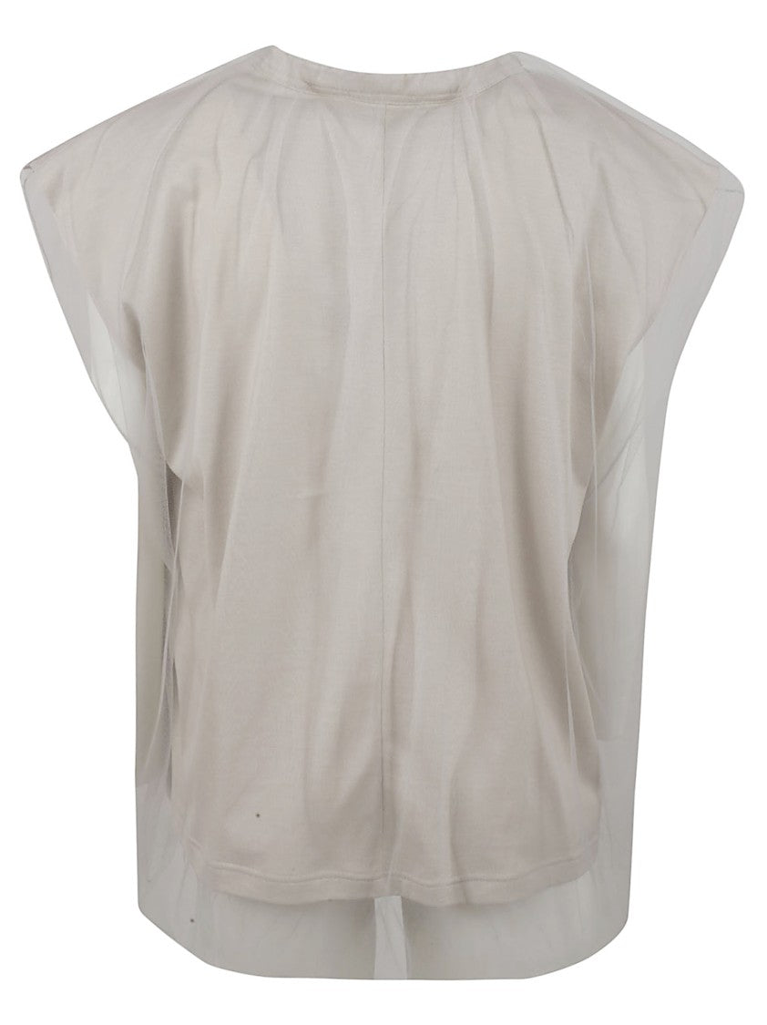 Layered Shirt With Sheer Outer Layer