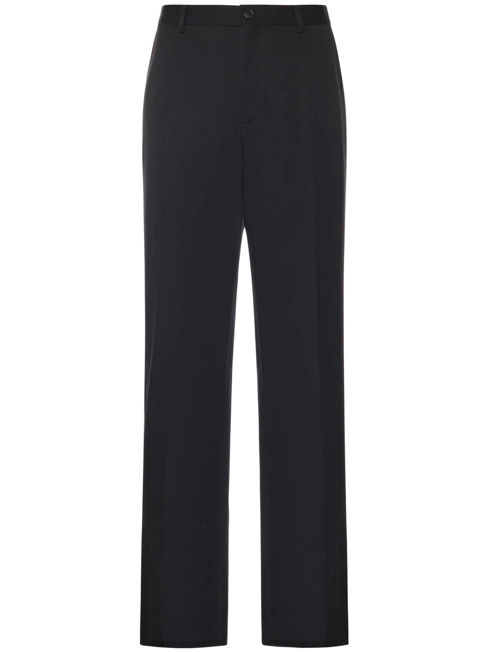 Black Tuxedo Tailored Straight-Leg Pants