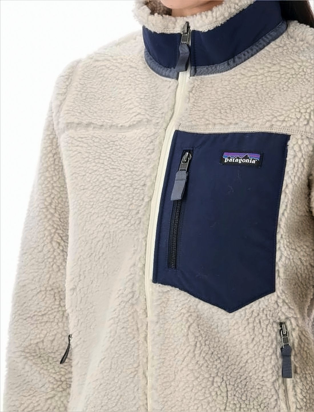 Textured Fleece Jacket with High Collar
