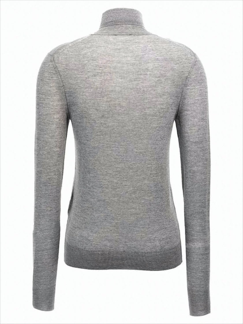 Refined Grey Wool Turtleneck Sweater by Saint Laurent