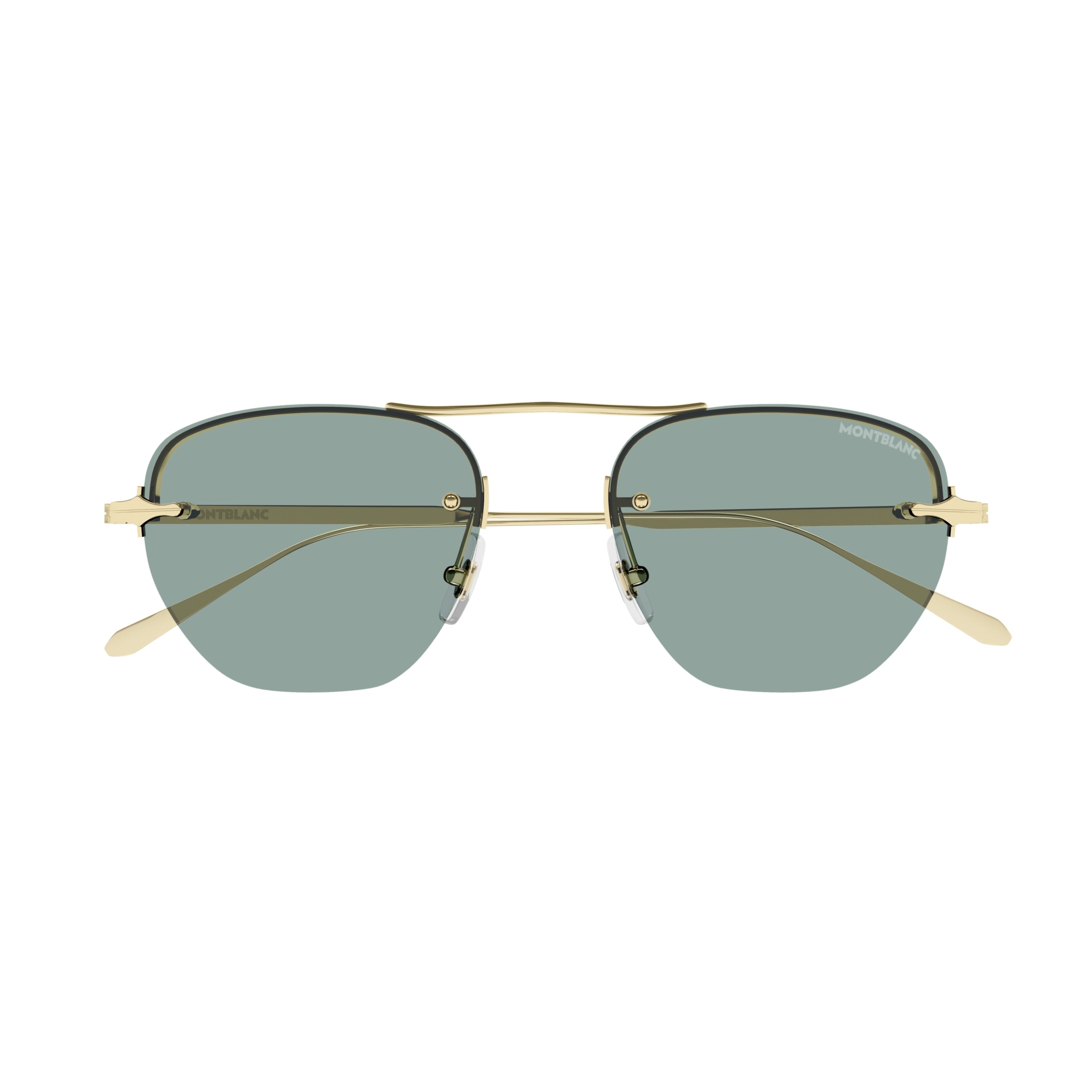 Mb0404s Gold-Finish Metal Sunglasses with Rimless Design