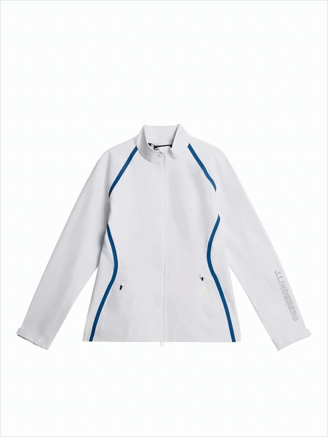 Fitted White Jacket with Sporty Accents
