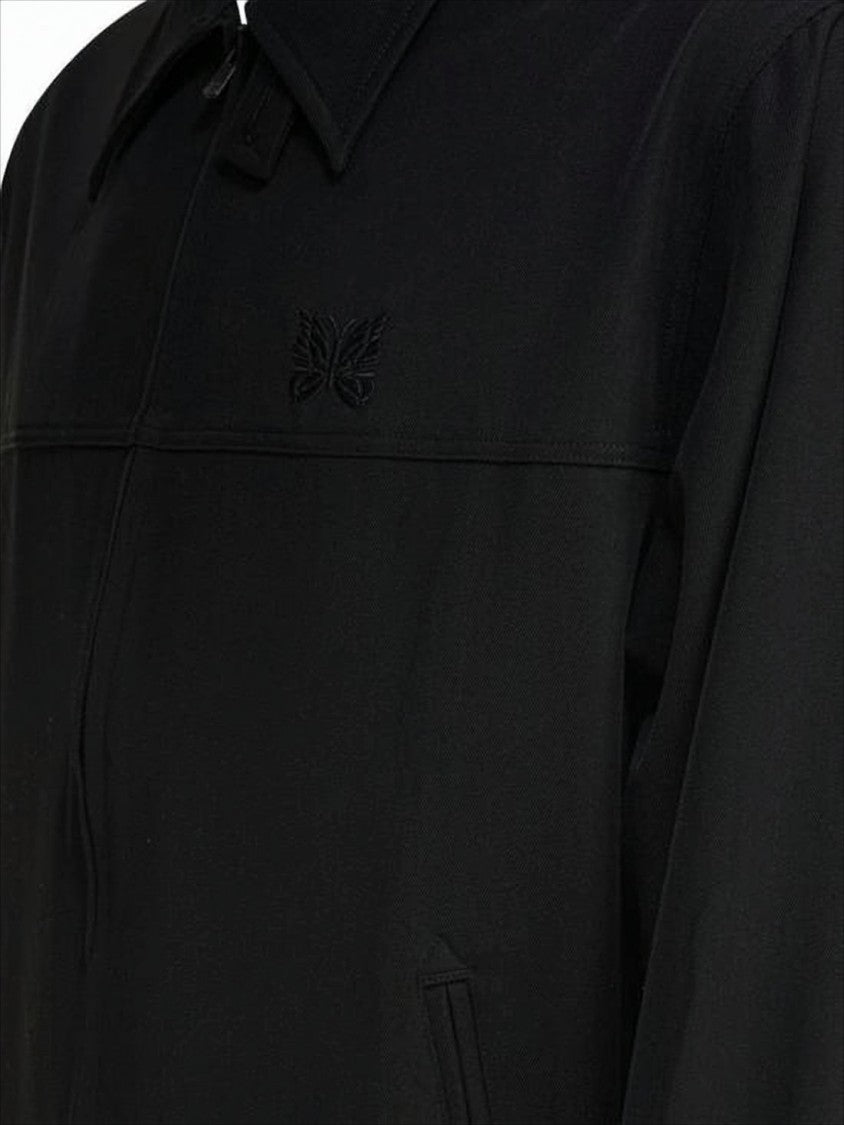 Pleading Detail Black Zippered Jacket