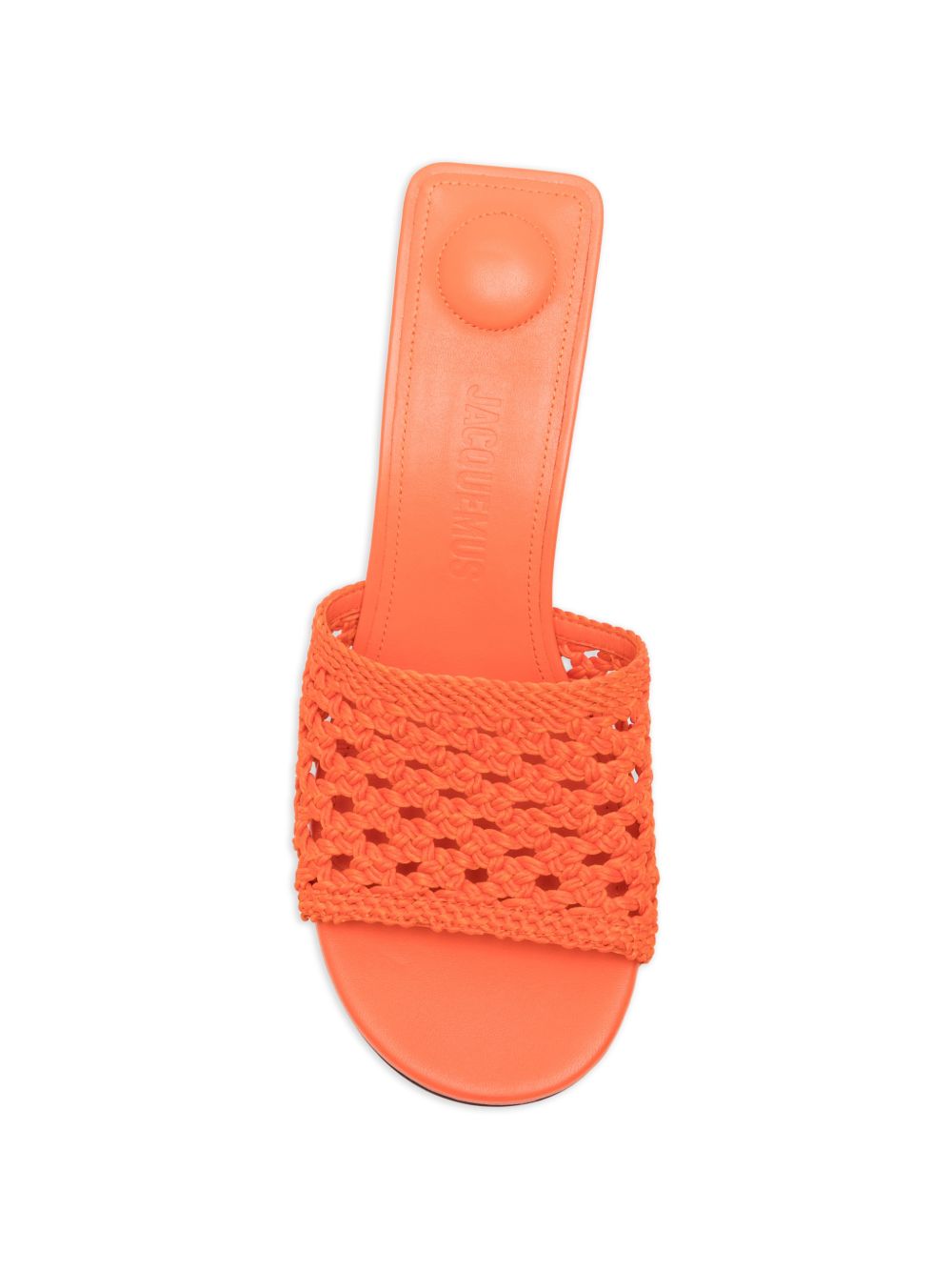 Woven Orange Sandals with Low Kitten Heel