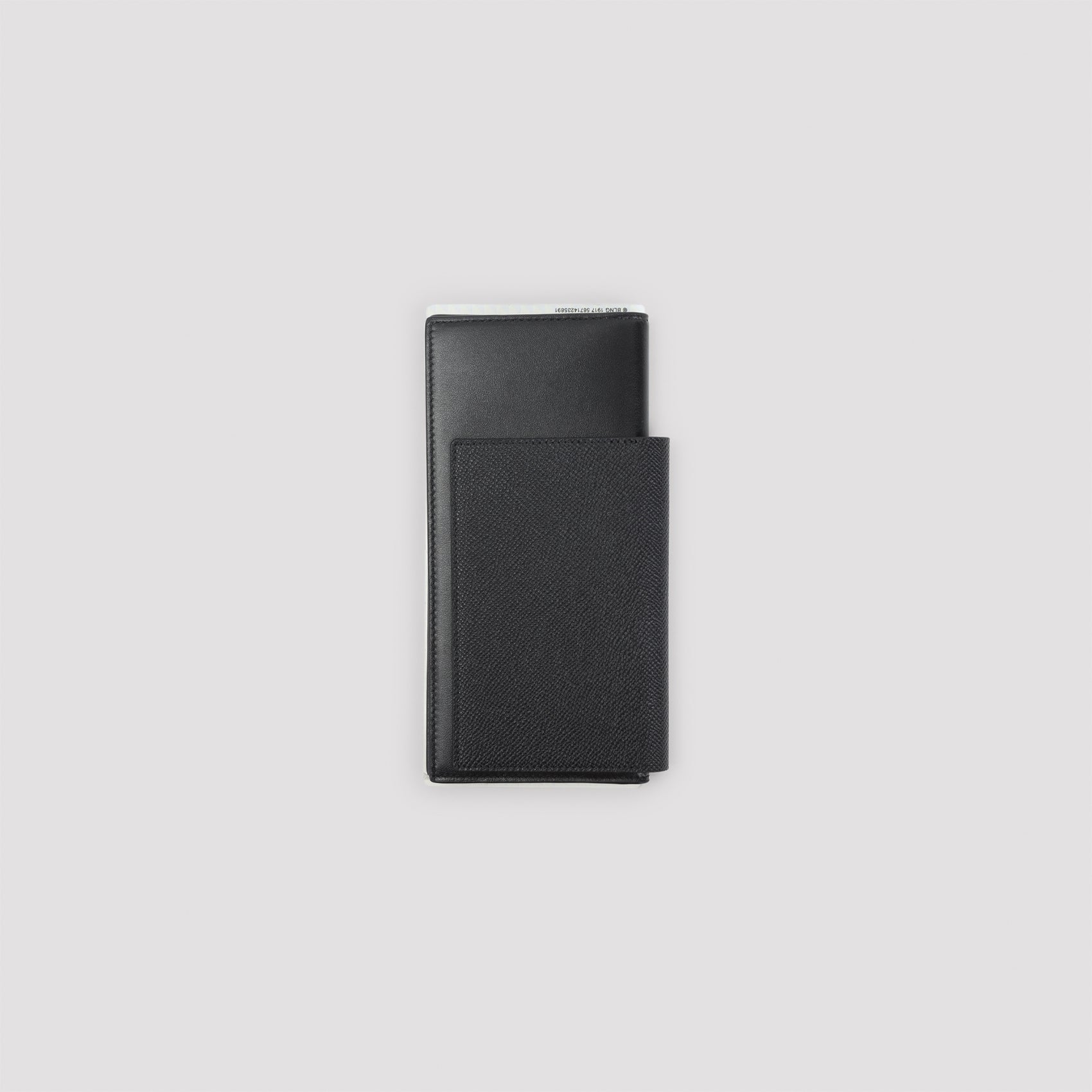Textured Black Calf Leather Clutch