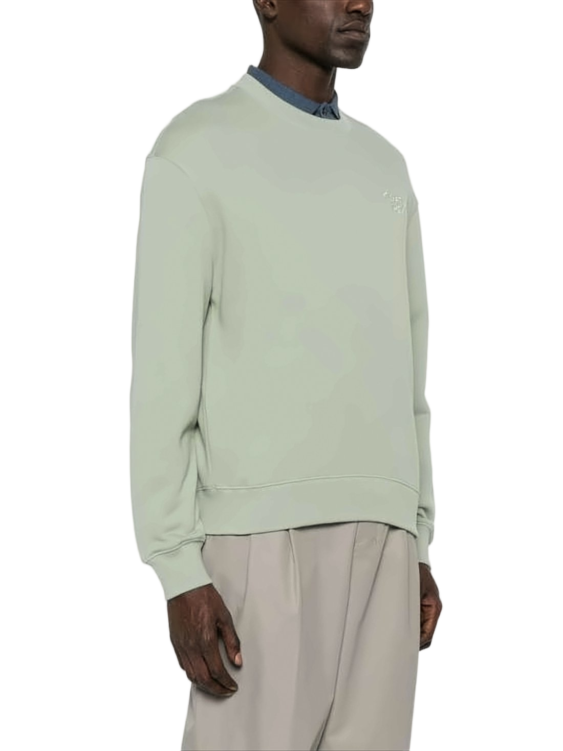 Minimalist Long-Sleeve Cotton Sweatshirt with Subtle Logo