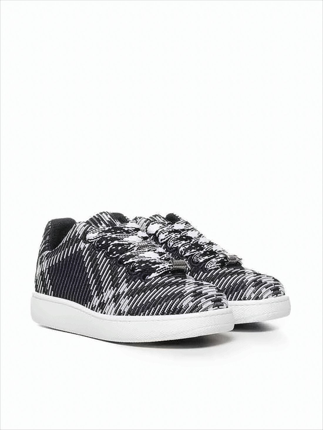 Low-Top Burberry Sneakers with Textured Upper