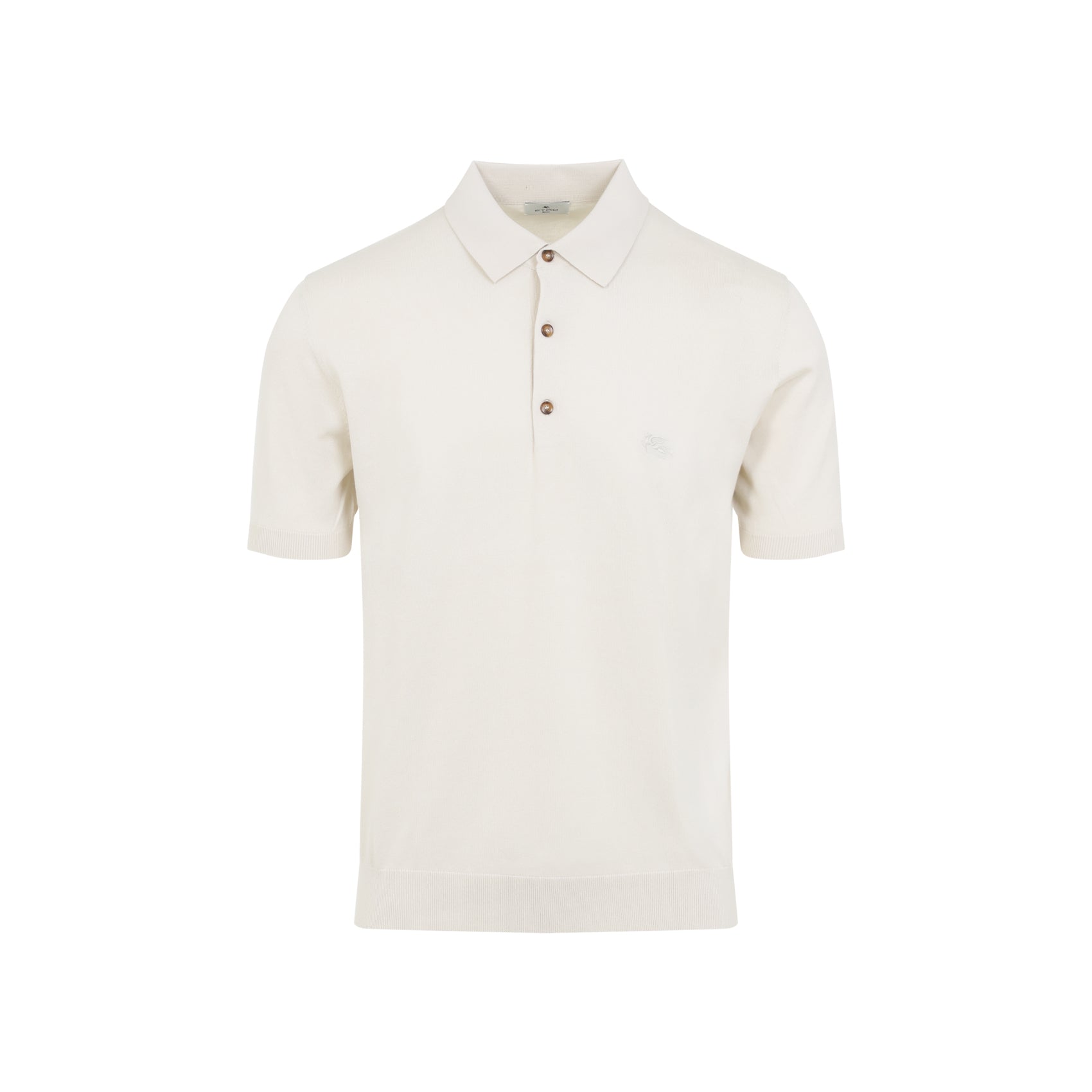 Short-Sleeve Cotton Polo Shirt With Tonal Embroidery