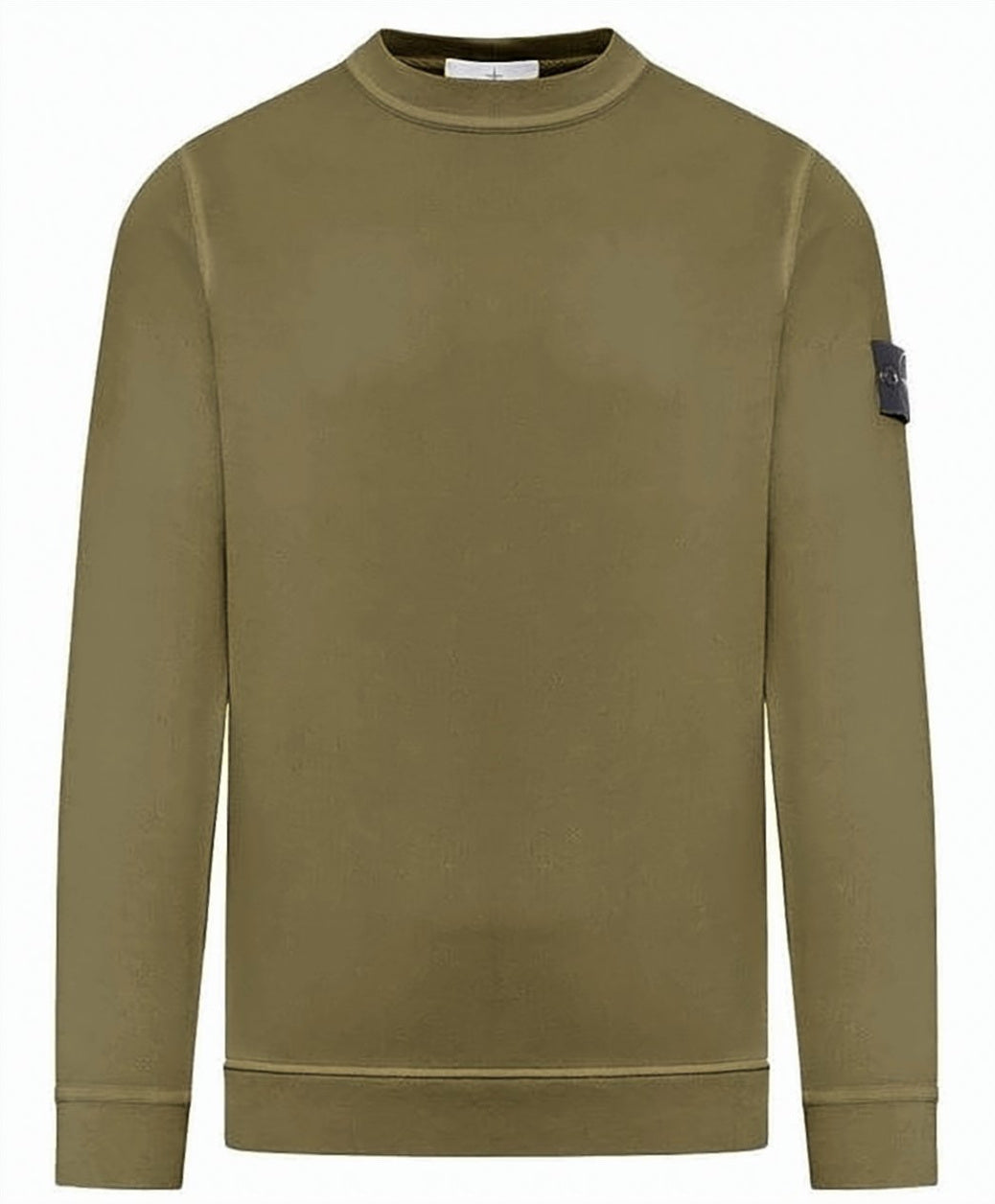 Olive Green Long-Sleeve Sweatshirt with Signature Patch Detail