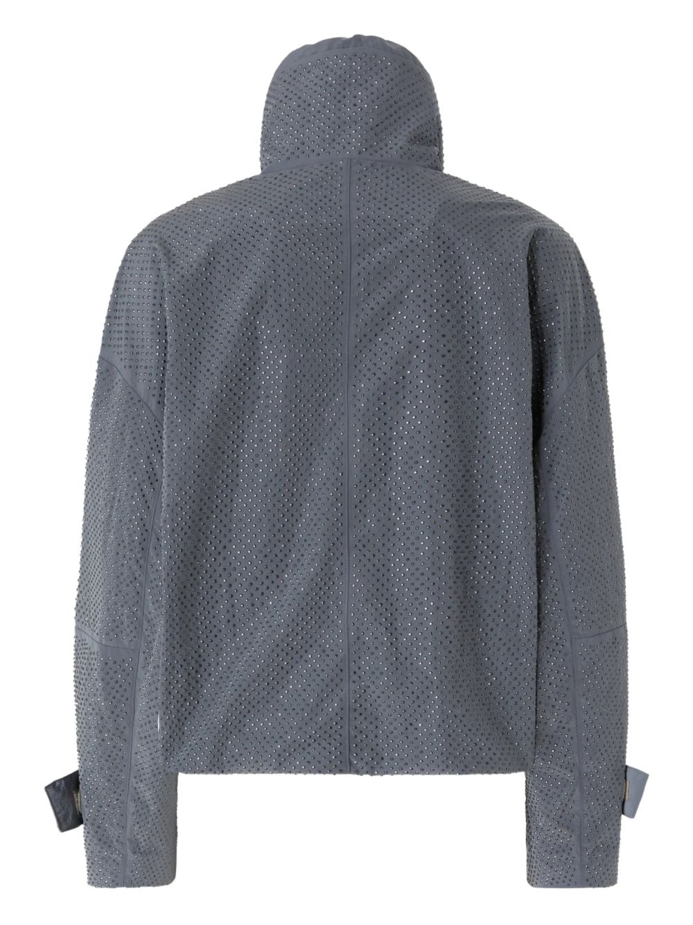 Cropped Jacket-Style Shirt With Adjustable High Collar