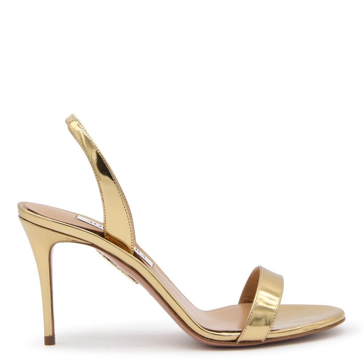 Gold-Tone Leather Sandals