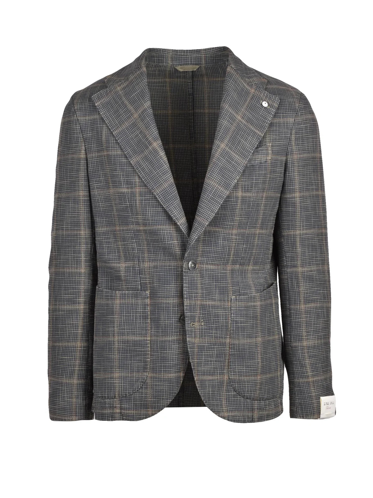 Refined Checkered Cotton-Silk Blazer With Rounded Silhouette