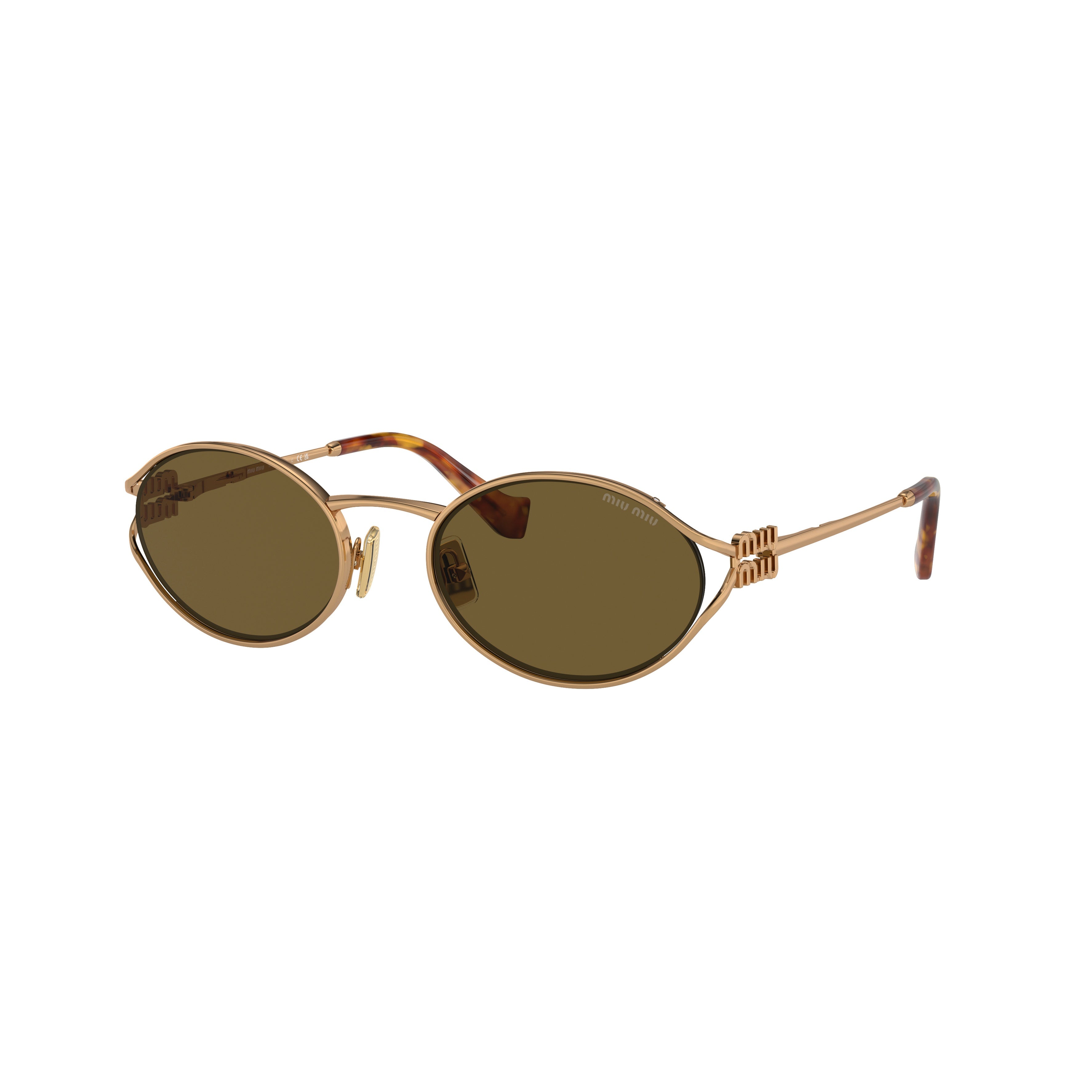 0Mu 52Ys Gold Metal Frame Sunglasses