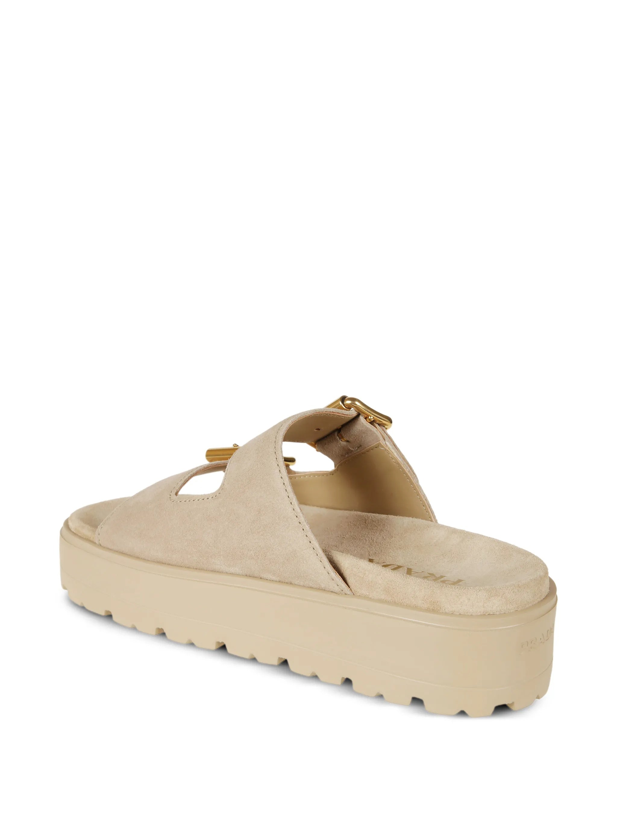Light Beige Fussbett Buckle Sandals