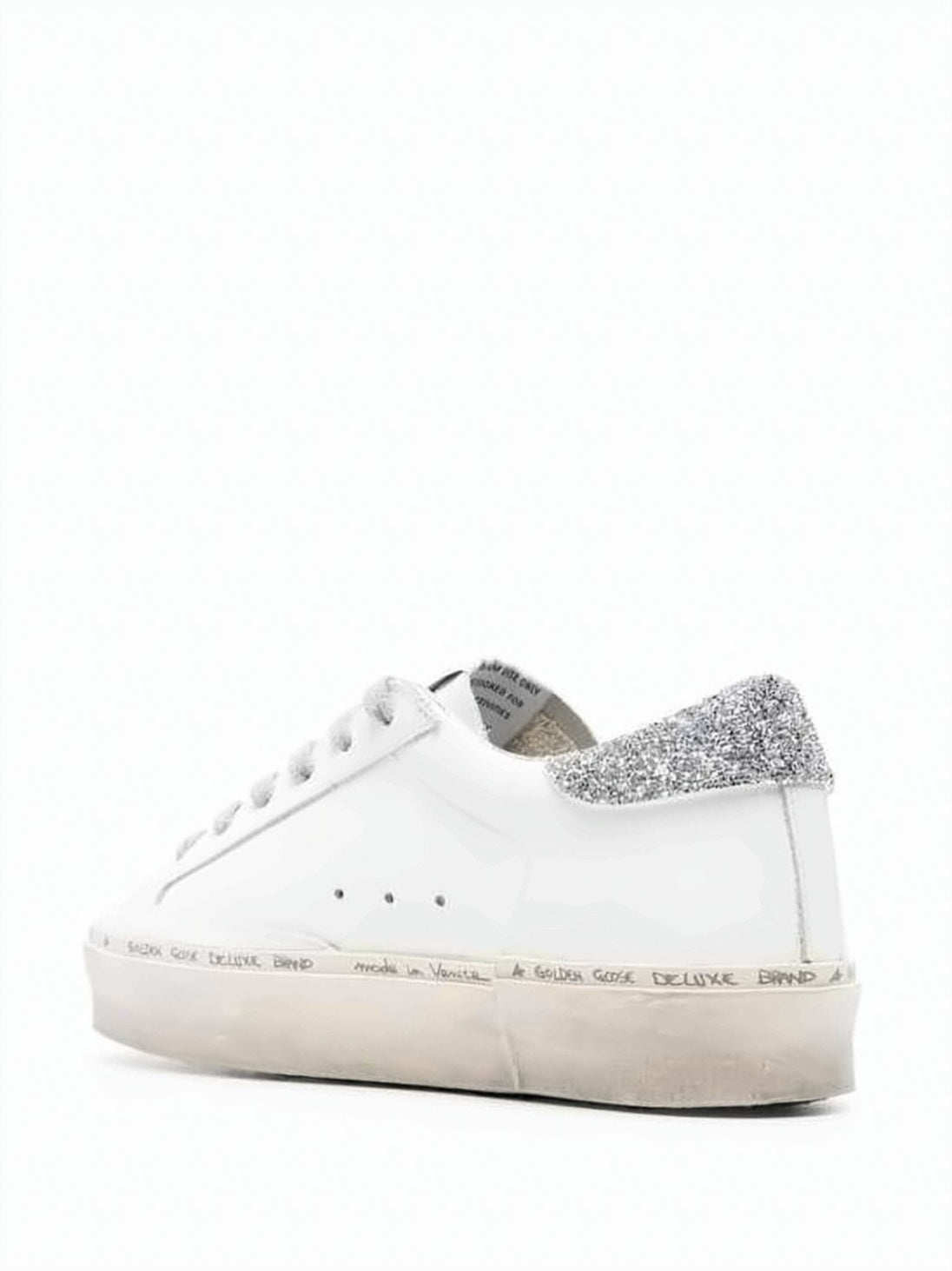 Low-Top Sneakers with Black Star Detail and Glitter Accents