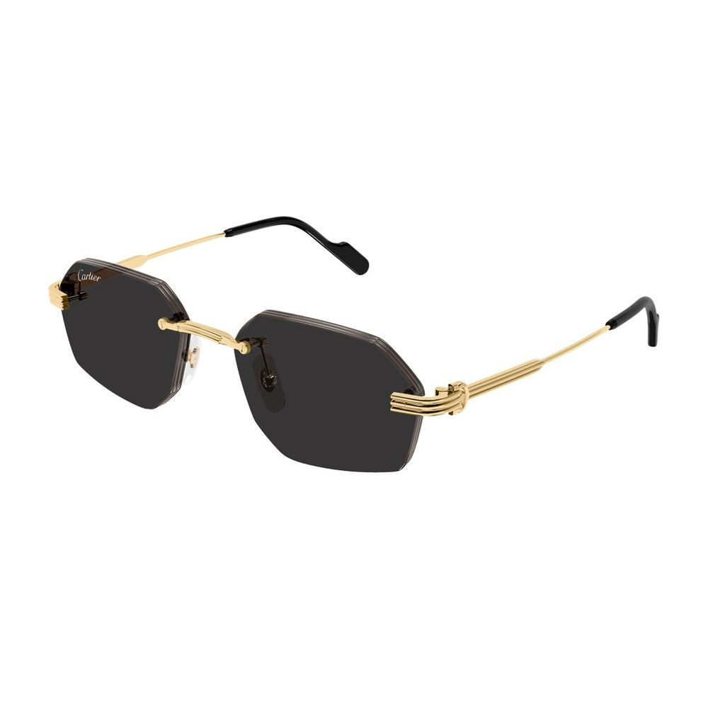 Rimless Geometric Sunglasses With Gold-Tone Frame
